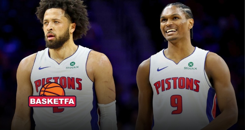 کید کانینگهام و هم‌تیمی‌اش در تیم دیترویت پیستونز آماده دیدار با واشینگتن ویزاردز