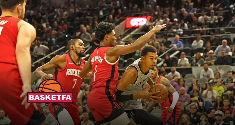 درگیری نزدیک بازیکنان سن آنتونیو اسپرز و هیوستون راکتز در رقابت‌های NBA