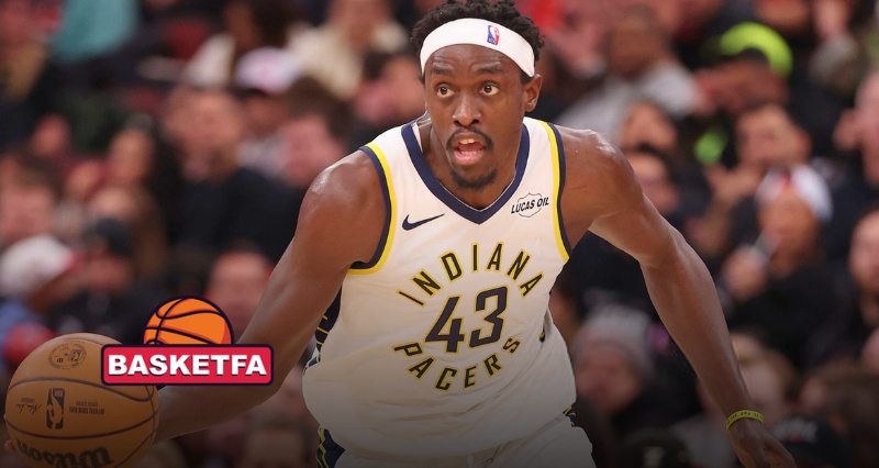 برنامه و پیشبینی بازیهای NBA فردا؛ نبرد صدرنشینان بازیکن ایندیانا پیسرز در جریان مسابقه NBA با توپ در دست